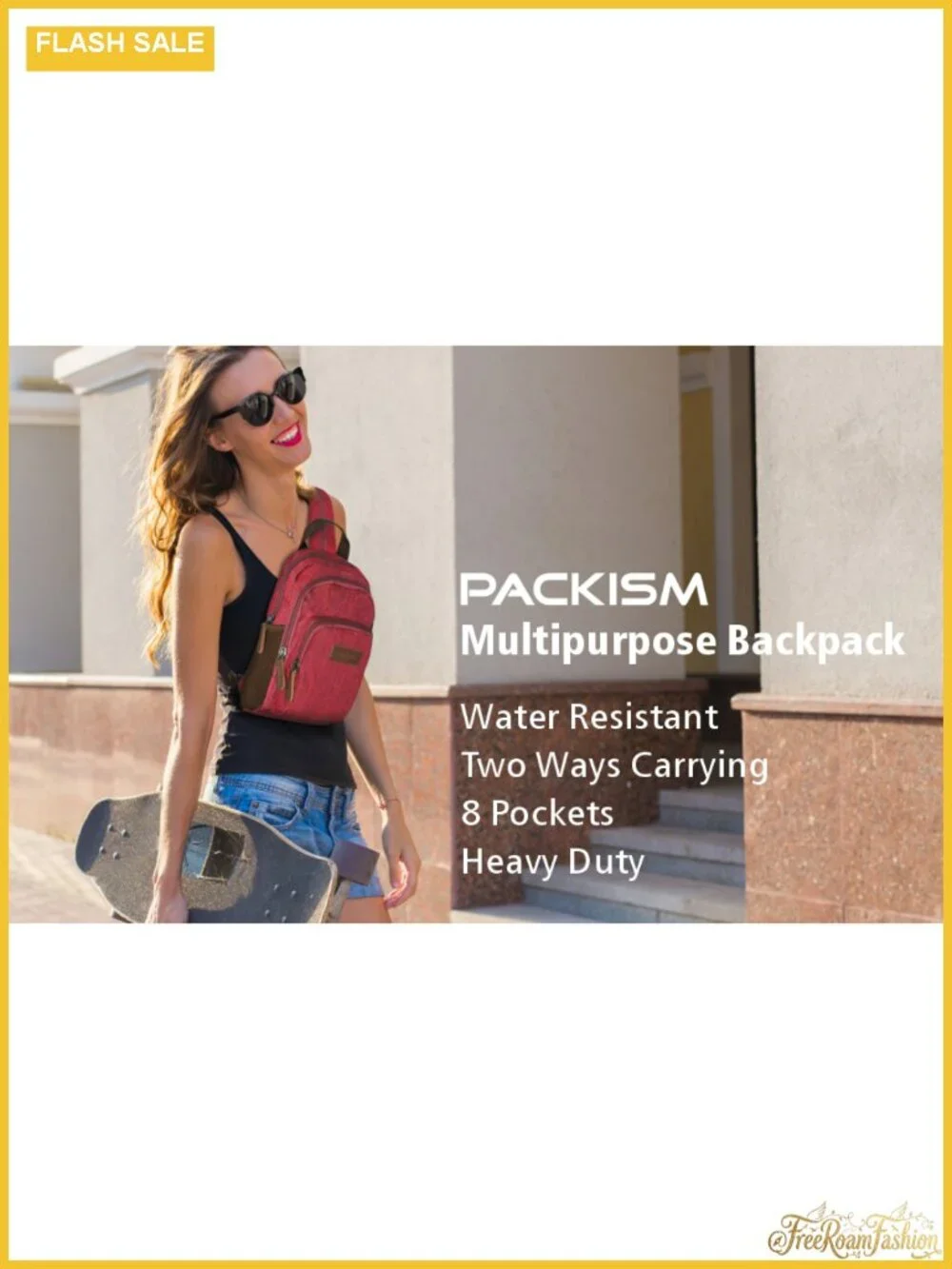 Convertible Sling Backpack Purse for Women, 8 Pockets Water Resistant, Fits 11